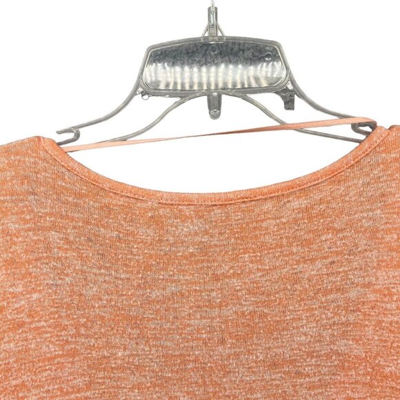 Soft Surroundings 1X Sweater Orange Peach V Neck Faux Wrap with Zipper - Picture 6 of 10